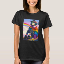 Pridet Lesbisk för Anime Girl T Shirt