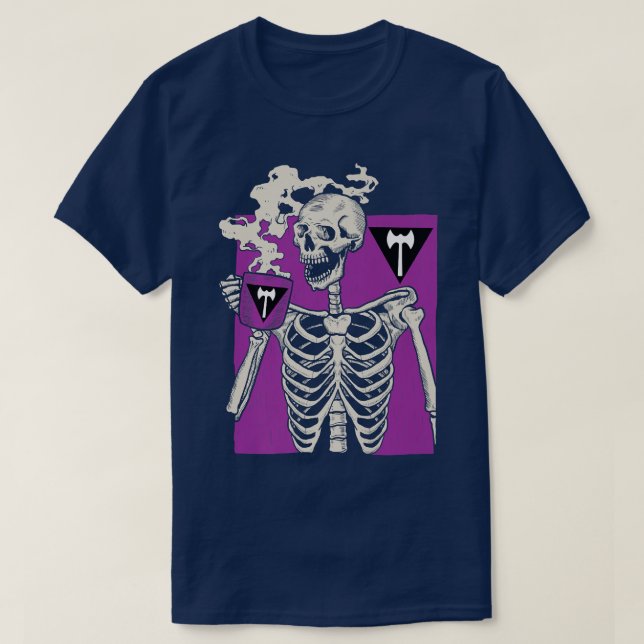 Pridet Lesbisk för återställande av SKeleton Drink T Shirt (Design framsida)