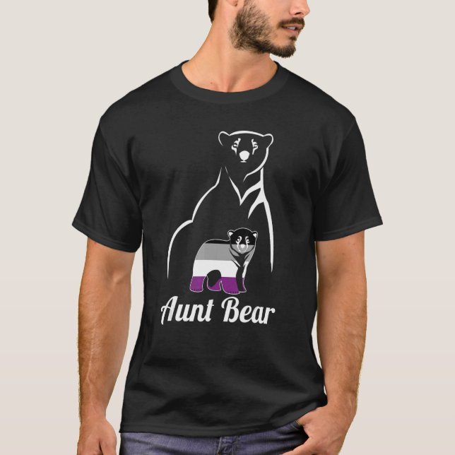 Pridet Lgbt Asexuell Moster Bear Ace Flagga T Shirt (Framsida)