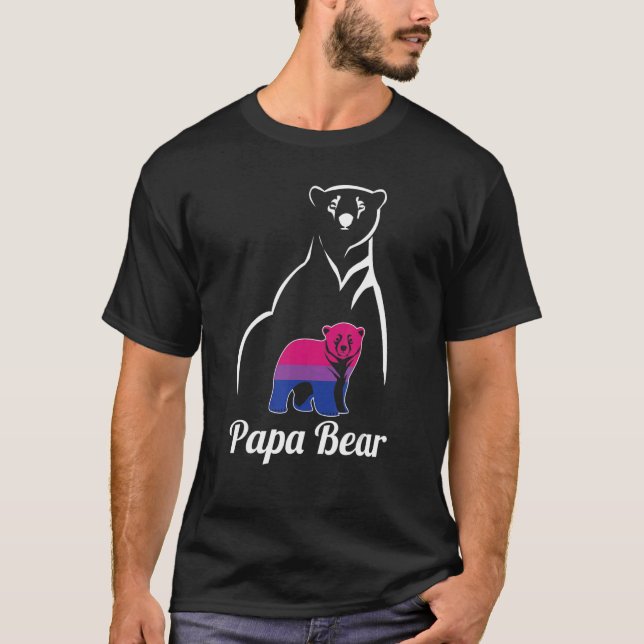 Pridet Lgbt Bisexual Pappa Bear Bi Flagga T Shirt (Framsida)