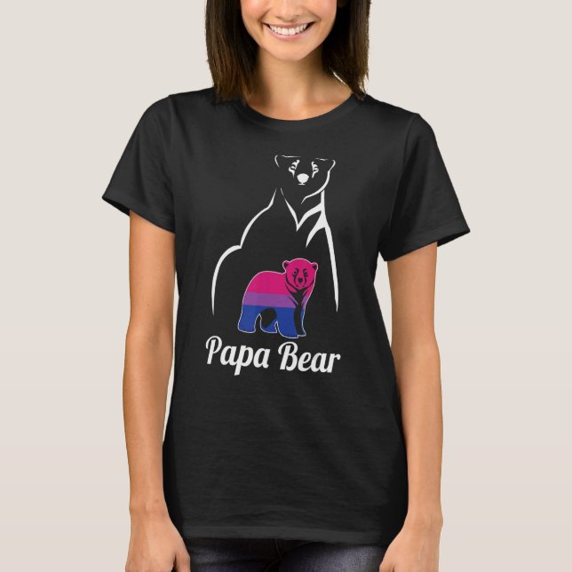 Pridet Lgbt Bisexual Pappa Bear Bi Flagga T Shirt (Framsida)