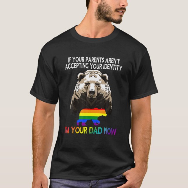 Pridet LGBT Pappa Bear Gay and Lesbisk är Pappa T Shirt (Framsida)