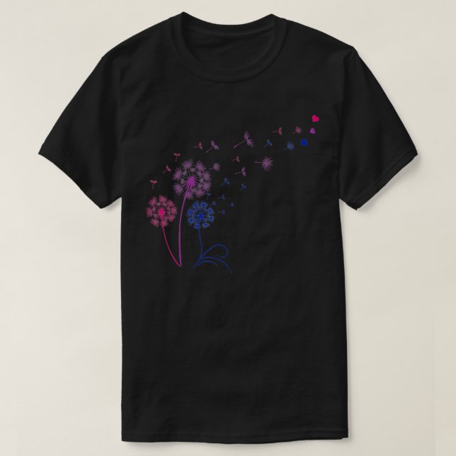 Pridet LGBT Rainbo, subtle Bisexual Dandelion Flow T Shirt (Design framsida)