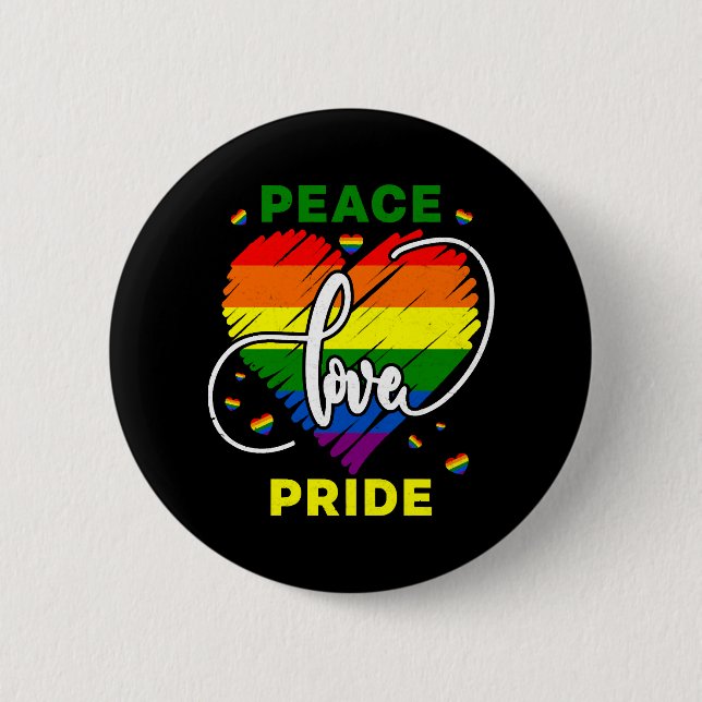 Pridet Lgbt Rainbow Gay Peace Kärlek Knapp (Framsida)