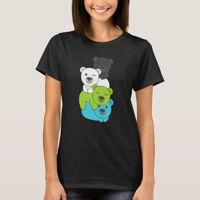 Pridet Lgbtq Bear Cute Quiosex T Shirt (Framsida)