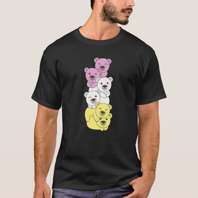 Pridet Lgbtq Bears Cute Twink Bear Flagga Lgbtq Be T Shirt (Framsida)