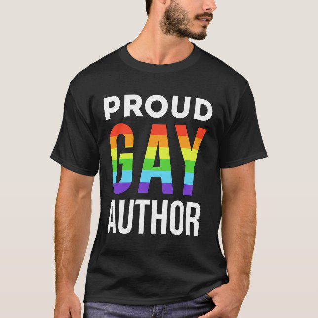 Pridet LGBTQ för proud Gay Auther Writer T Shirt (Framsida)