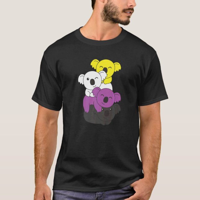 Pridet Lgbtq Koalas Cute Nonbin, icke-binär Flagga T Shirt (Framsida)