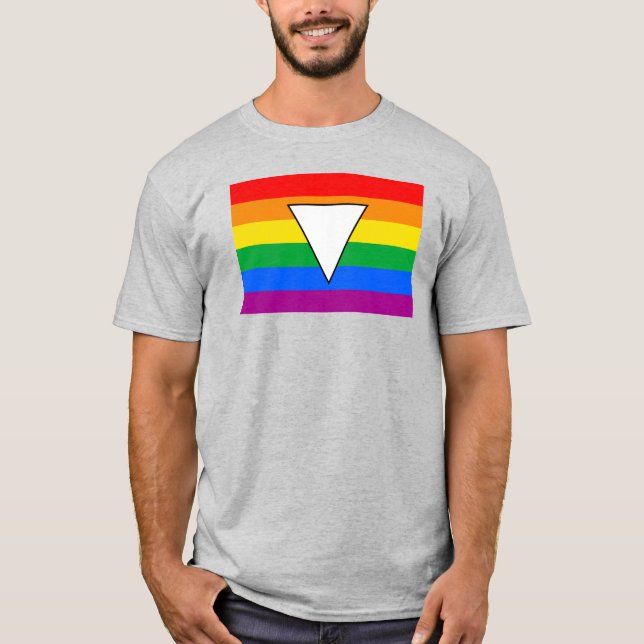 Pridet LGBTQ+ Triangel och regnbåge T Shirt (Framsida)