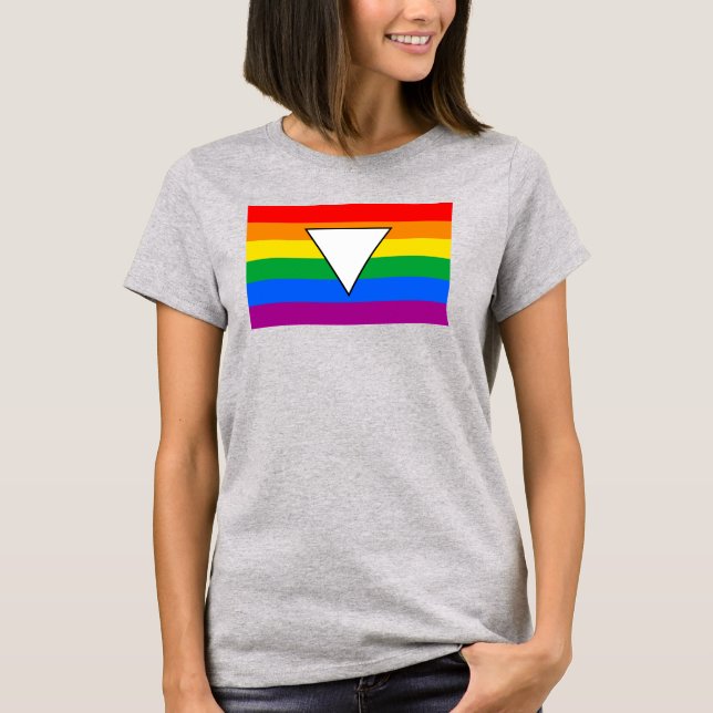 Pridet LGBTQ+ Triangel och regnbåge T Shirt (Framsida)