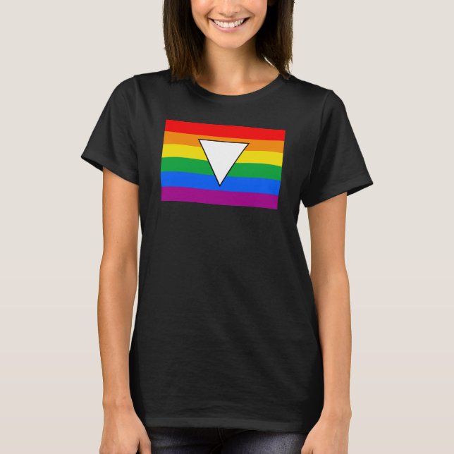 Pridet LGBTQ+ Triangel och regnbåge T Shirt (Framsida)