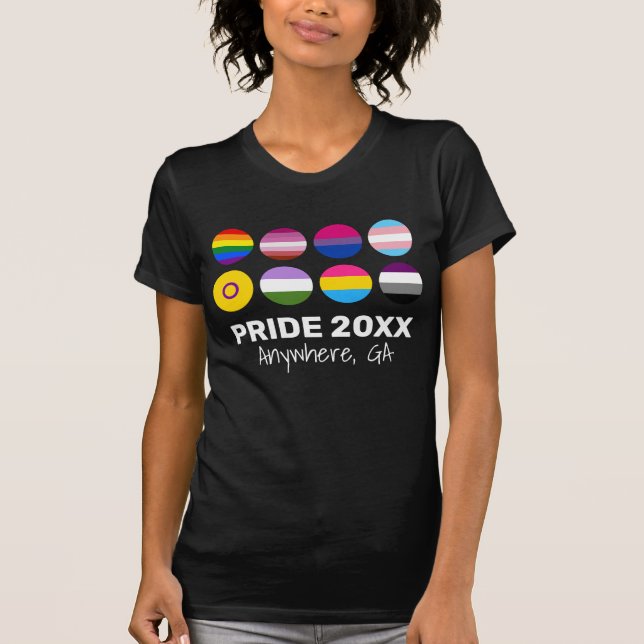 Pridet LGBTQ+ Unity (för Mörk Färg), Anpassningsba T Shirt (Framsida)