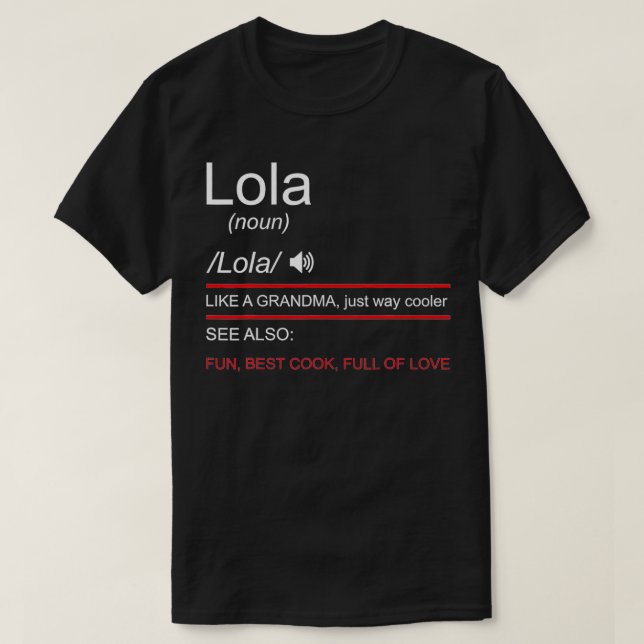 Pridet Lola Filipina Grandma Filippinerna T Shirt (Design framsida)
