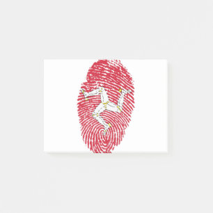 Pridet Man Isle Flagga Fingerprint Land Post-it Block