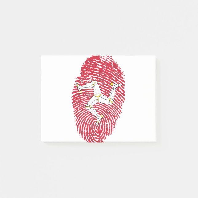 Pridet Man Isle Flagga Fingerprint Land Post-it Block (Framsida)