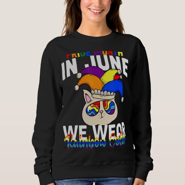 Pridet Månad 2022 lgbt Q Jester Hat Rainbow Flagga T Shirt (Framsida)