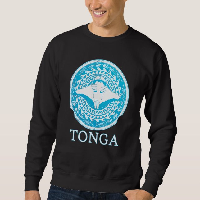 Pridet Manta Ray Tonga Roots Lång Ärmad Tröja (Framsida)