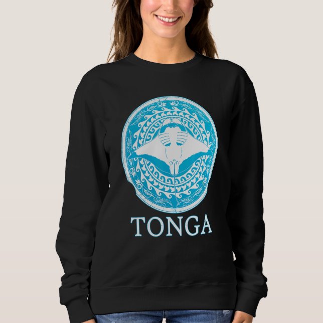 Pridet Manta Ray Tonga Roots T Shirt (Framsida)