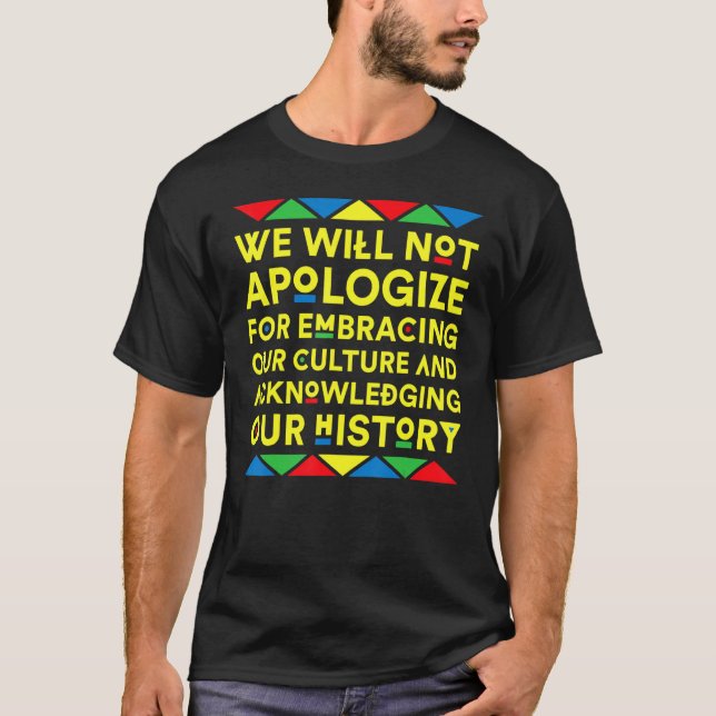 Pridet Melanin, vår kulturhistorik, svart T Shirt (Framsida)