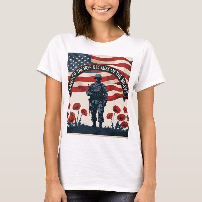 Pridet Memorial Day Patriotic Design T-Shirt (Framsida)