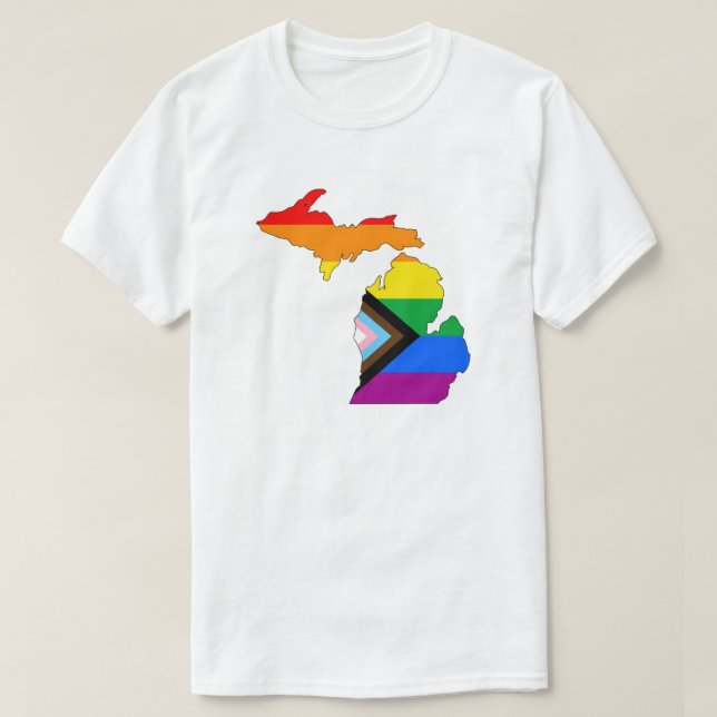 Pridet Michigan State Pride LGBTQ Progress T Shirt (Design framsida)