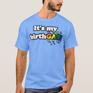 Pridet Min BirthGAY Lay Birthday Rainbow T Shirt