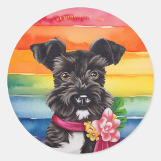 Pridet Mini Schnauzer Runt Klistermärke
