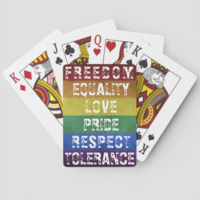 Pridet Modern Rainbow Rand Flagga Casinokort (Baksidan)