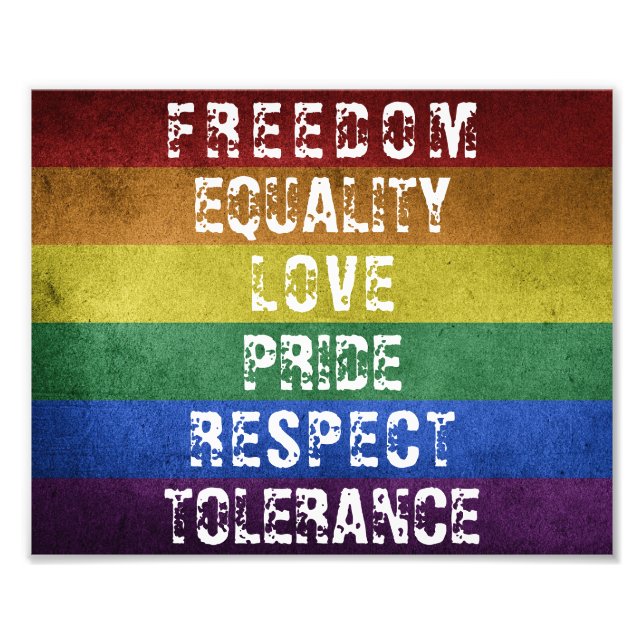Pridet Modern Rainbow Rand Flagga Fototryck (Framsidan)