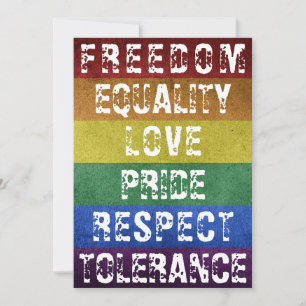 Pridet Modern Rainbow Rand Flagga Julkort