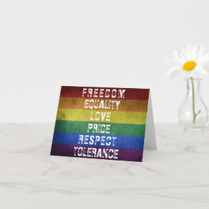 Pridet Modern Rainbow Rand Flagga Kort