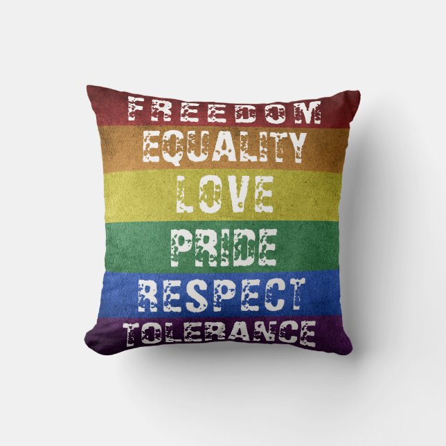 Pridet Modern Rainbow Rand Flagga Kudde (Framsida)