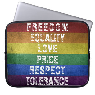 Pridet Modern Rainbow Rand Flagga Laptop Fodral