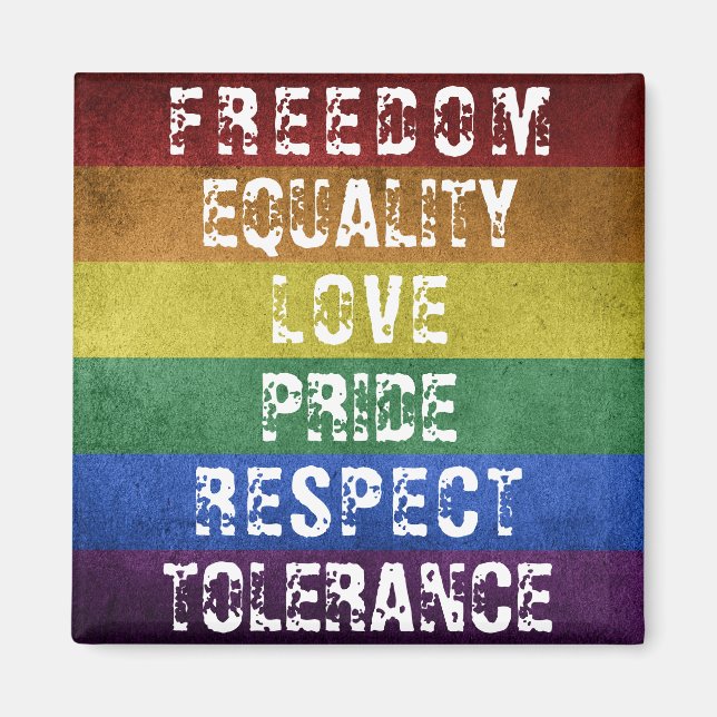 Pridet Modern Rainbow Rand Flagga Magnet (Framsidan)