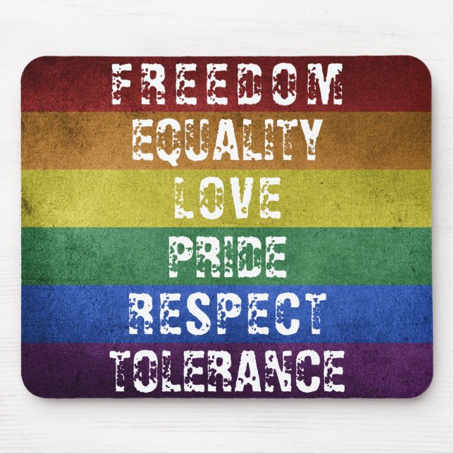 Pridet Modern Rainbow Rand Flagga Musmatta (Framsidan)