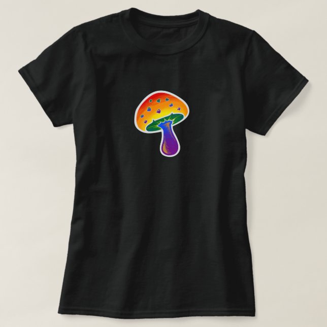 Pridet Mushroom Mönster T Shirt (Design framsida)