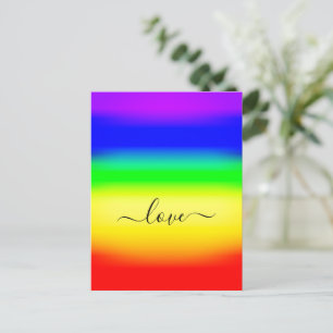 Pridet Ombre Skriptbyte för kärlek LGBT Rainbow O Vykort