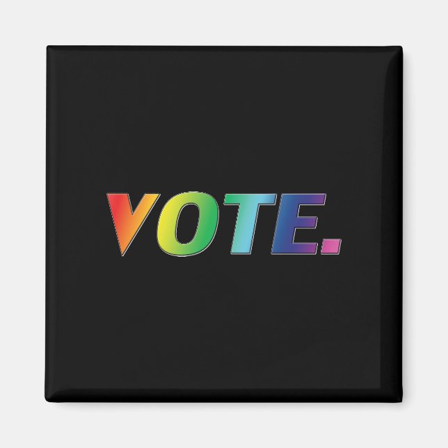 pridet "omröstning", lgbtq, lgbt rainbow färg blac magnet (Framsidan)