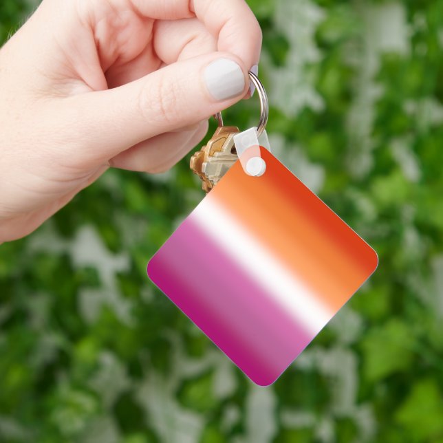 Pridet Övertoning, Lesbisk, Flagga - Lesbisk, Flag Nyckelring (Hand)