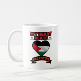 Pridet Palestine Heart Flagga Support Freedom Kaffemugg
