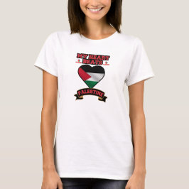 Pridet Palestine Heart Flagga Support Freedom T Shirt