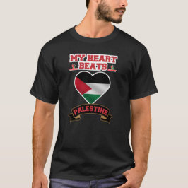 Pridet Palestine Heart Flagga Support Freedom T Shirt