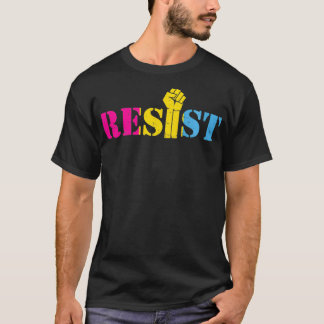 Pridet Panseual Pan Flagga M för restanshöjt Fist- T Shirt