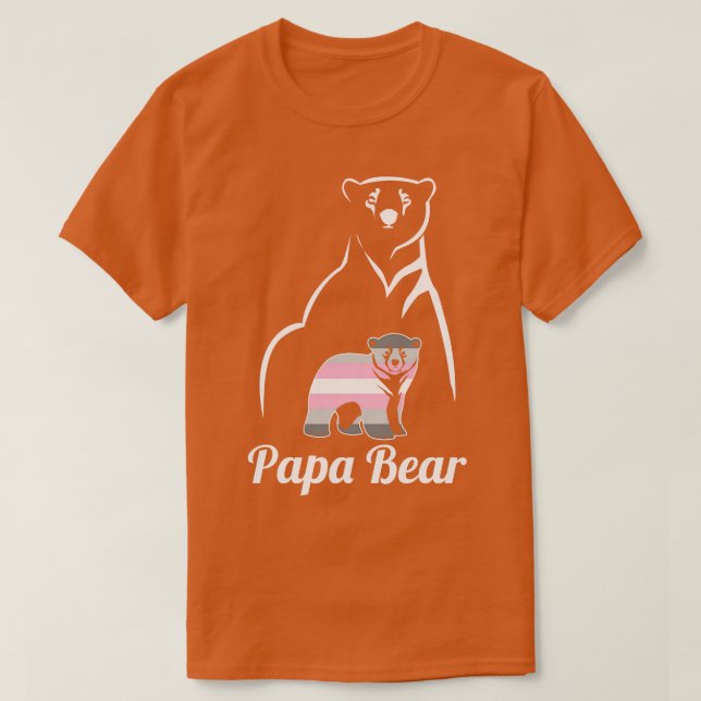 Pridet Pappa Bear Demigender för hbt-demigirl, Fla T Shirt (Design framsida)