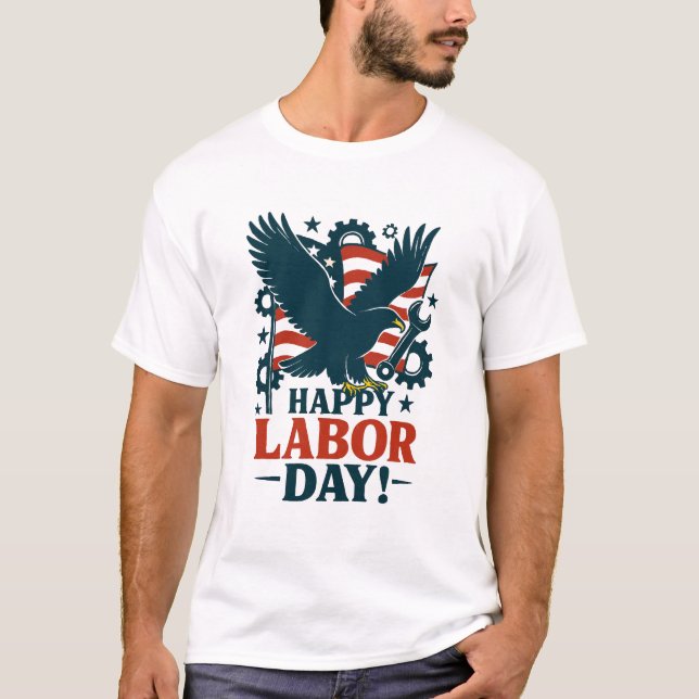 Pridet Patriotic Labour Day T Shirt (Framsida)