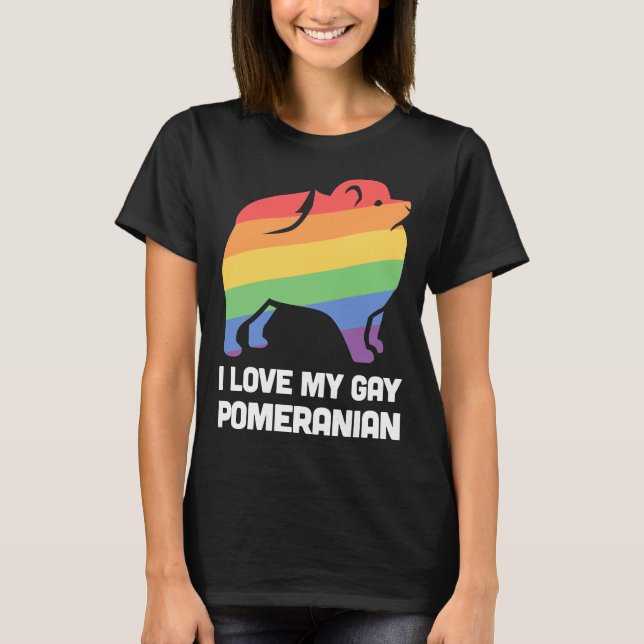 Pridet Pommern Funny Gay Hund Lgbt T Shirt (Framsida)