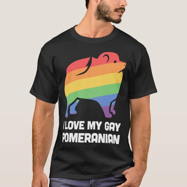 Pridet Pommern Funny Gay Hund Lgbt T Shirt (Framsida)
