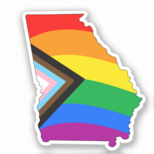 Pridet Progress för Georgien State Pride LGBTQ Klistermärken