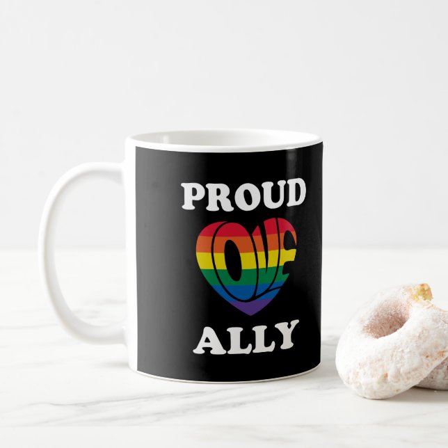 Pridet Proud Ally LGBTQ Kaffemugg (Med munk)