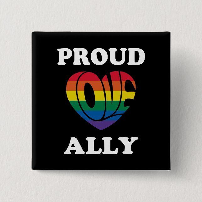 Pridet Proud Ally LGBTQ Knapp (Framsida)
